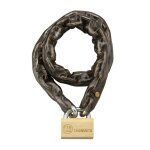 Thirard - cha�ne acier c�ment� zingu� � cl� loops, moto, barri�res, � 8mm, 0. 9m, gaine pvc, cadenas, ...