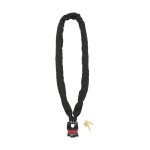 Thirard - cha�ne acier gain� nylon loops, v�lo, moto, barri�res, 1. 5m, noir, cadenas, 2 cl�s