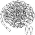 Cha�ne en acier inoxydable 3mm 4m chaine acier + 2 pcs mousqueton cha�ne de maillon d'extension pour ...