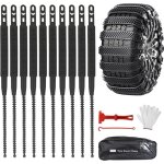Cha�nes � neige 10 pi�ces universelles automatiques - type chenille � attaches rapides pour pneus 165 ...