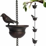 [jamais utilis�] cha�nes de pluie pour goutti�res oiseaux mobiles sur tasses carillons de pluie carillons ...