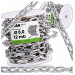 Cha�ne technique industrielle 12 m d1 galvanis�e 8 mm acier inoxydable durable