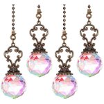 Cha�nettes en cristal vintage pour ventilateur plafond - boule prismatique avec rallonge et connecteur ...