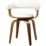 Chaise avec accoudoirs en cuir synthtique blanc - harold