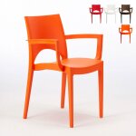 Chaise avec accoudoirs en polypropyl�ne bar restaurant paris arm grand soleil - orange
