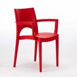 Chaise avec accoudoirs en polypropyl�ne bar restaurant paris arm grand soleil - rouge
