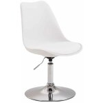 Clp - chaise de salle � manger maverick avec pied trompette chrome blanc