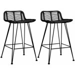Vidaxl - chaises de bar lot de 2 noir rotin