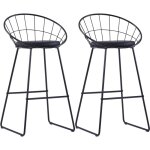 Vidaxl - chaises de bar lot de 2 noir similicuir
