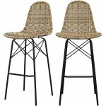 Lot de 2 chaises de bar 76 cm en rsine tresse beige - tiptur