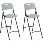 Vidaxl - chaises de bar pliables 2 pcs pehd et acier blanc