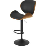 Chaise de bar rglable 63 / 84 cm en cuir synthtique noir - baudoin