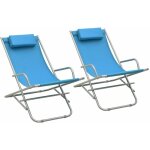 Lot de 2 chaises � bascule style moderne, rocking chair fauteuil relax, acier bleu vidaxl
