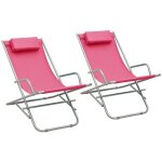 Vidaxl - chaises � bascule lot de 2 acier rose