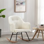 Chaise � bascule blanc cr�me velours