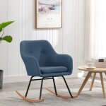 Chaise � bascule bleu tissu
