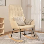 Chaise � bascule cr�me tissu
