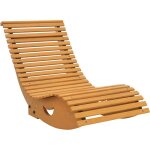 Chaise � bascule ext�rieure en pin, dossier haut r�glable, dimensions 130x60x60 cm, couleur brun clair ...