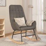 Chaise � bascule gris clair tissu