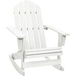 Chaise � bascule de jardin bois blanc