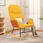 Chaise à bascule jaune moutarde tissu vidaxl Chaise à bascule jaune moutarde tissu vidaxl