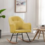 Chaise � bascule jaune moutarde velours vidaxl