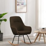 Chaise  bascule marron tissu vidaxl