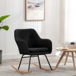 Chaise � bascule noir tissu