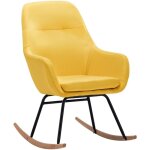 Chaise à bascule jaune moutarde tissu - vidaxl Chaise à bascule jaune moutarde tissu - vidaxl