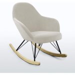 Chaise � bascule en velours au design moderne eiffel rocking - beige