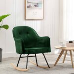 Chaise � bascule vert fonc� velours vidaxl