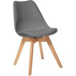 Atmosphera - chaise 'baya' gris foncé avec pieds en hêtre - design élégant par créateur d'intérieur Atmosphera - chaise 'baya' gris foncé avec pieds en hêtre - design élégant par créateur d'intérieur