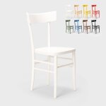 Chaise en bois rustique pour salle  manger cuisine bar restaurant milano - blanc
