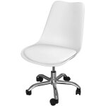Chaise de bureau blanche sur roulettes - skandi