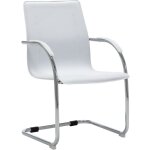 Chaise de bureau cantilever blanc similicuir vidaxl