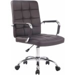 Chaise de bureau de design moderne en cuir eco avec des roues de diff�rentes couleurs couleur : marron ...