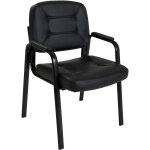 Idralite - chaise de bureau rembourre similcuir noir salle d'attte confrce visiteurs