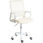 Chaise de bureau rev�tement en maille rembourr� hauteur r�glable pivotante accessoire blanc cass� ease ...