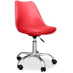 Chaise de bureau � roulettes - chaise de bureau pivotante - tulip rouge