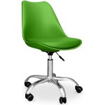 Chaise de bureau � roulettes - chaise de bureau pivotante - tulip vert