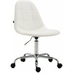 Décoshop26 - chaise de bureau tabouret d'ordinateur sur roulettes hauteur réglable en synthétique blanc ... Décoshop26 - chaise de bureau tabouret d'ordinateur sur roulettes hauteur réglable en synthétique blanc ...