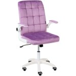 Chaise de bureau en velours hauteur r�glable dossier inclinable pivotante violette dandy