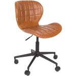 Zuiver - chaise de bureau vintage en pu marron - omg