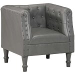 Chaise cabriolet gris cuir v�ritable vidaxl