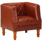 Chaise cabriolet marron cuir v�ritable de ch�vre vidaxl