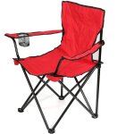 Chaise de camping pliante en acier 50 x 50 x 80 cm - chaise portable et l�g�re avec porte - gobelet - ...