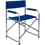 Dmora - chaise de camping pliante en aluminium et tissu, coloris bleu, ouverte : 59 x 48 x h78 cm, avec ...