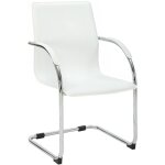 Chaise cantilever noeleen en simili cuir blanc