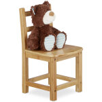 Relaxdays - chaise pour la chambre d'enfant, en bambou, rustico, h x l x p : 50 x 28, 5 x 28 cm, nature ...