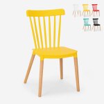Ahd amazing home design ? chaise de bar moderne en bois de h�tre ? dossier haut incurv� ? assise large ...